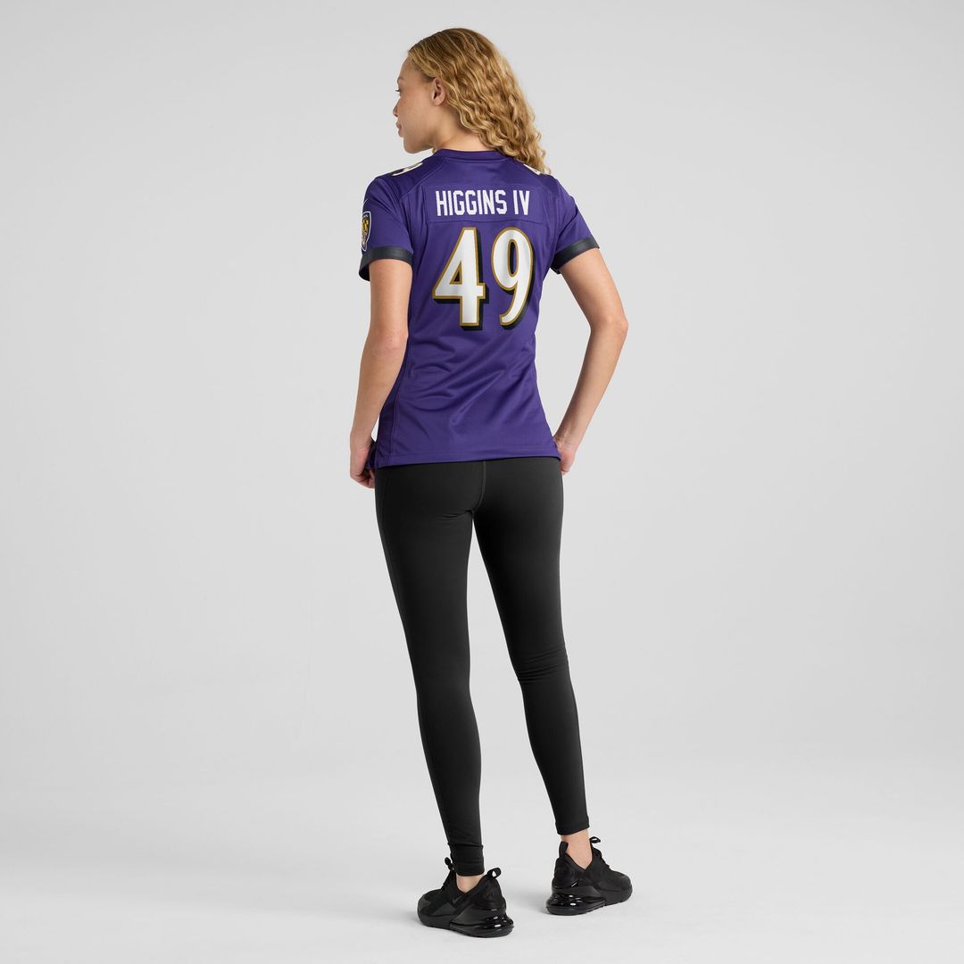 Jay Higgins IV Baltimore Ravens Nike Women's Team Game Jersey -  Purple