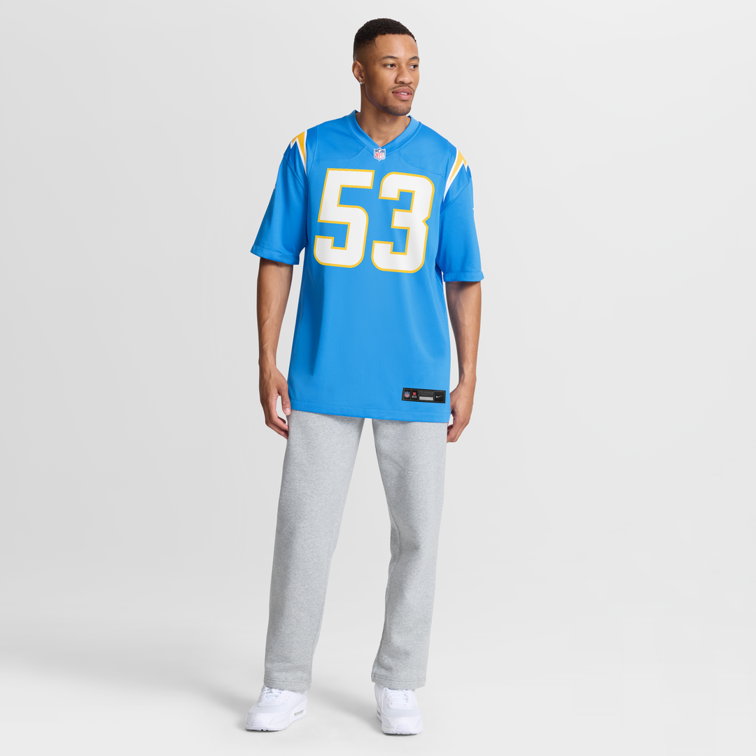 Del'Shawn Phillips Los Angeles Chargers Nike Team Game Jersey -  Powder Blue